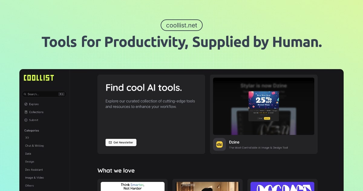 Coollist product screenshot