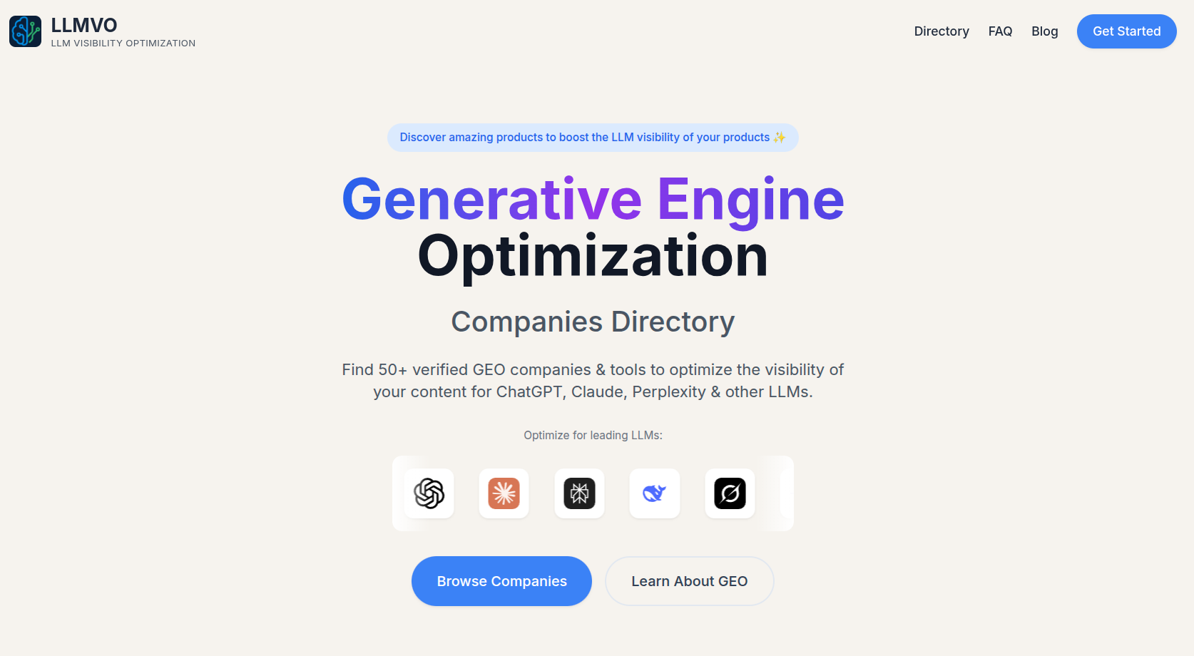 LLMVO product screenshot