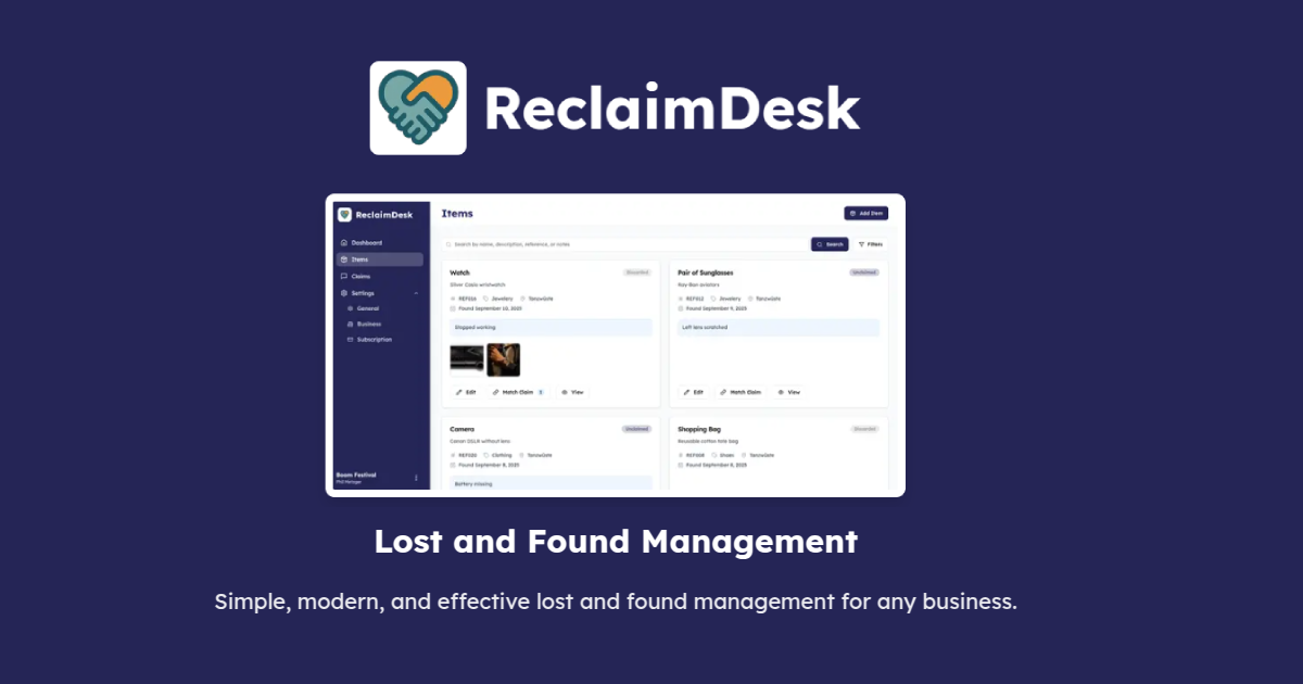 ReclaimDesk product screenshot