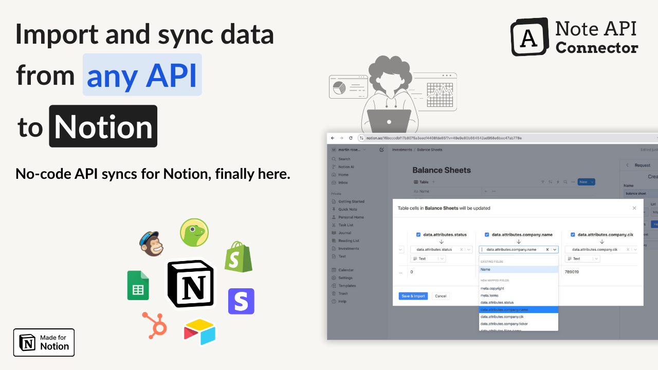 Note API Connector product screenshot
