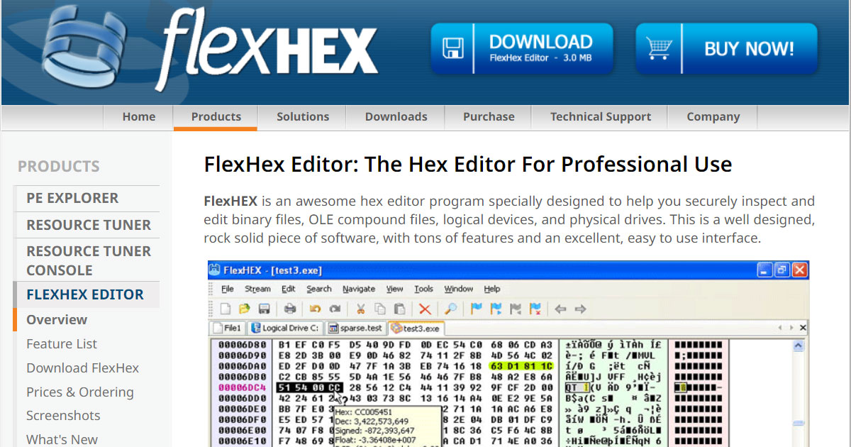FlexHEX product screenshot