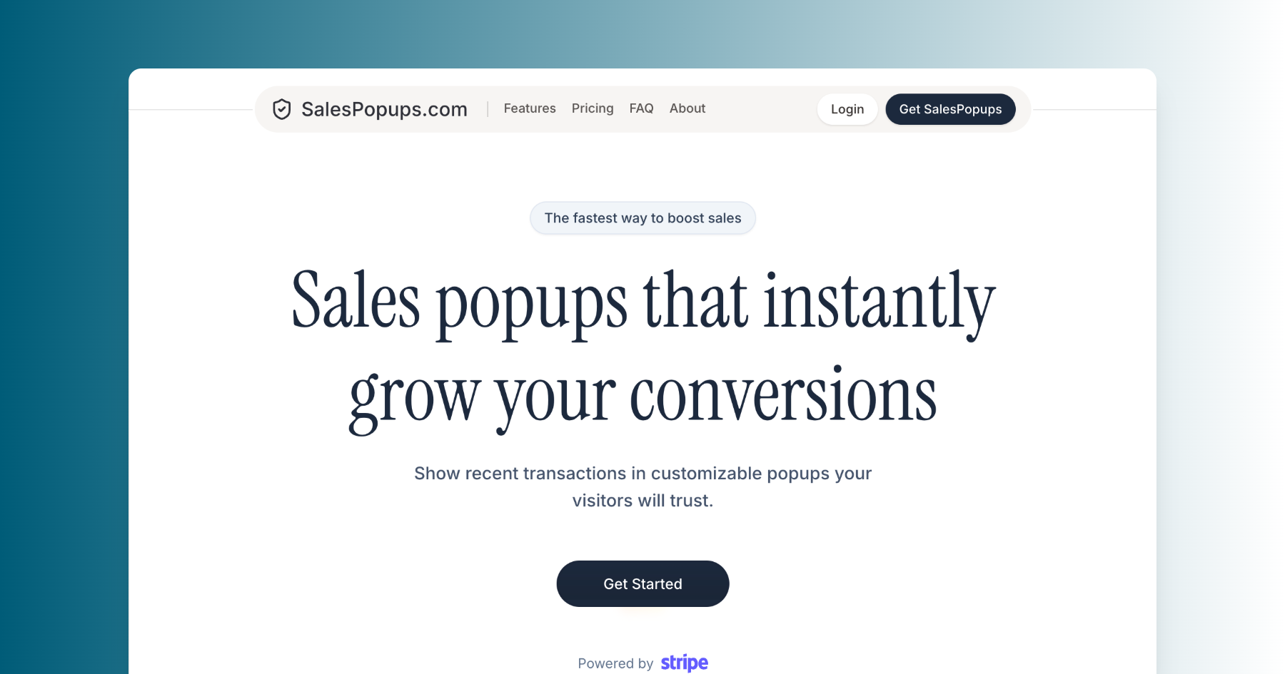 SalesPopups product screenshot