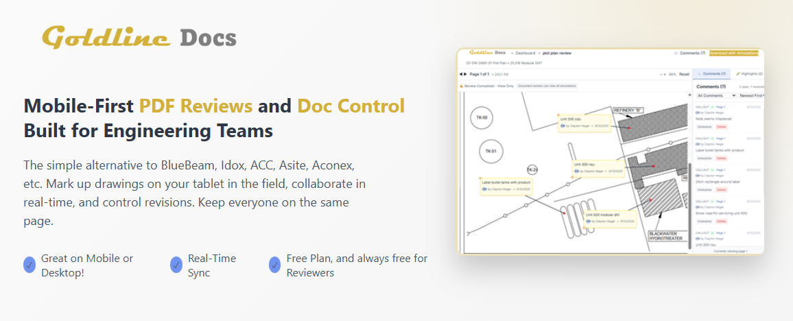 Goldline product screenshot