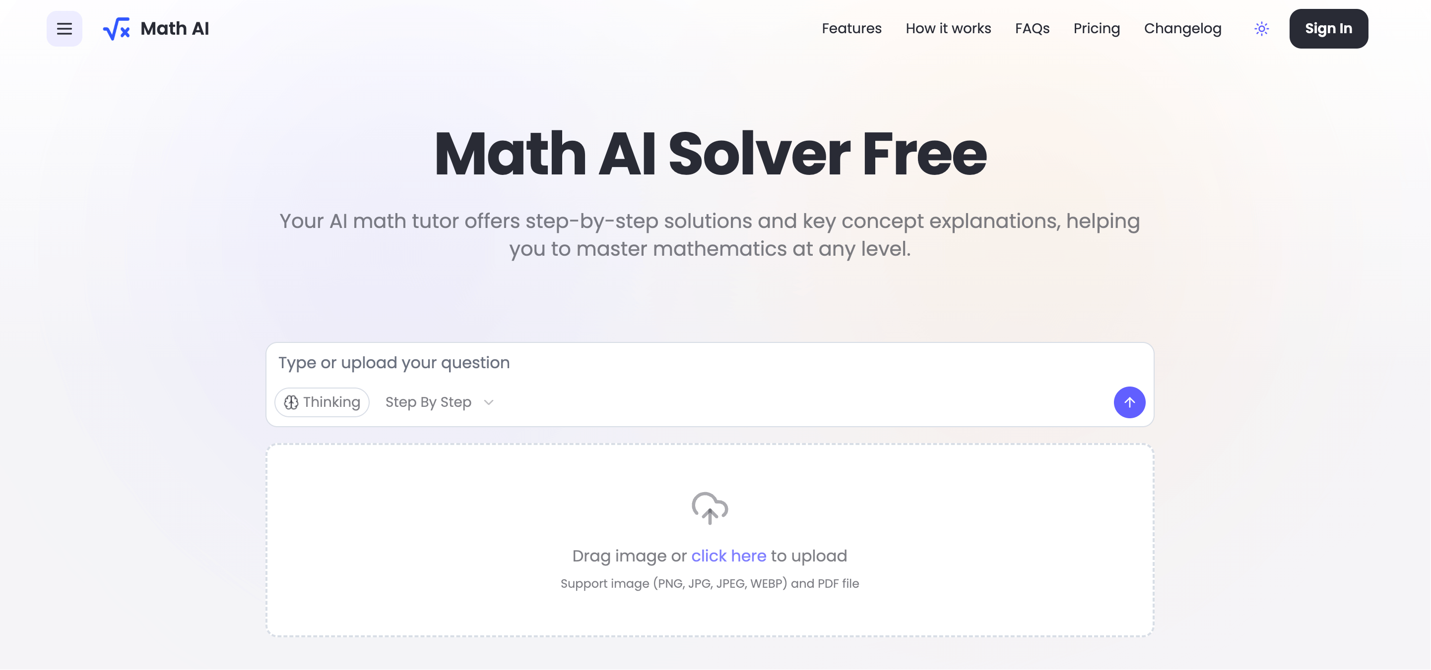 Math AI product screenshot