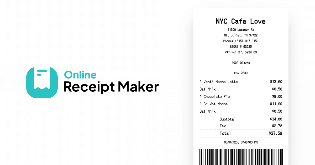 Receipt Maker product screenshot