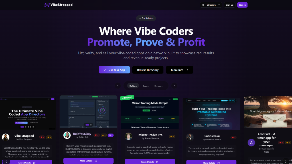 Vibe Coded Apps product screenshot