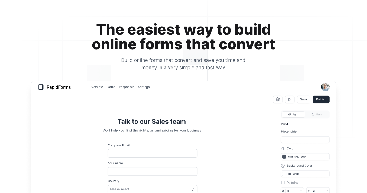 RapidForms product screenshot