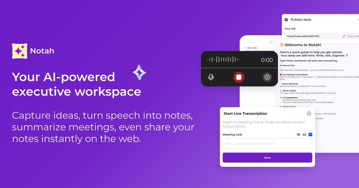 Notah product screenshot