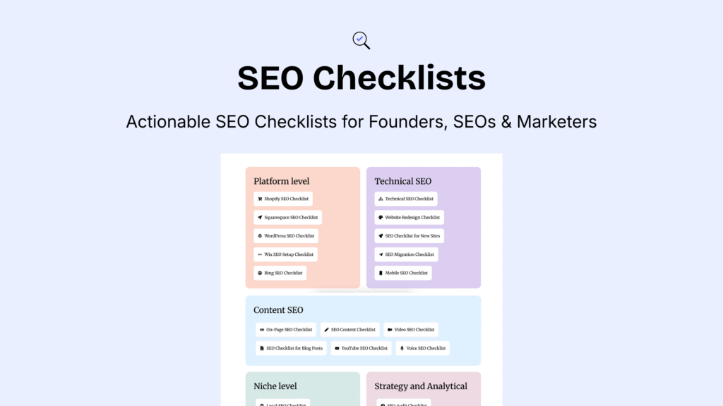 SEO Checklists product screenshot