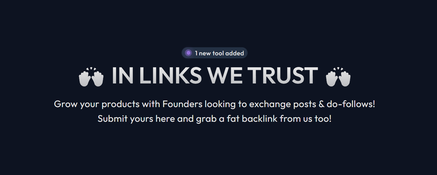 In Links We Trust product screenshot