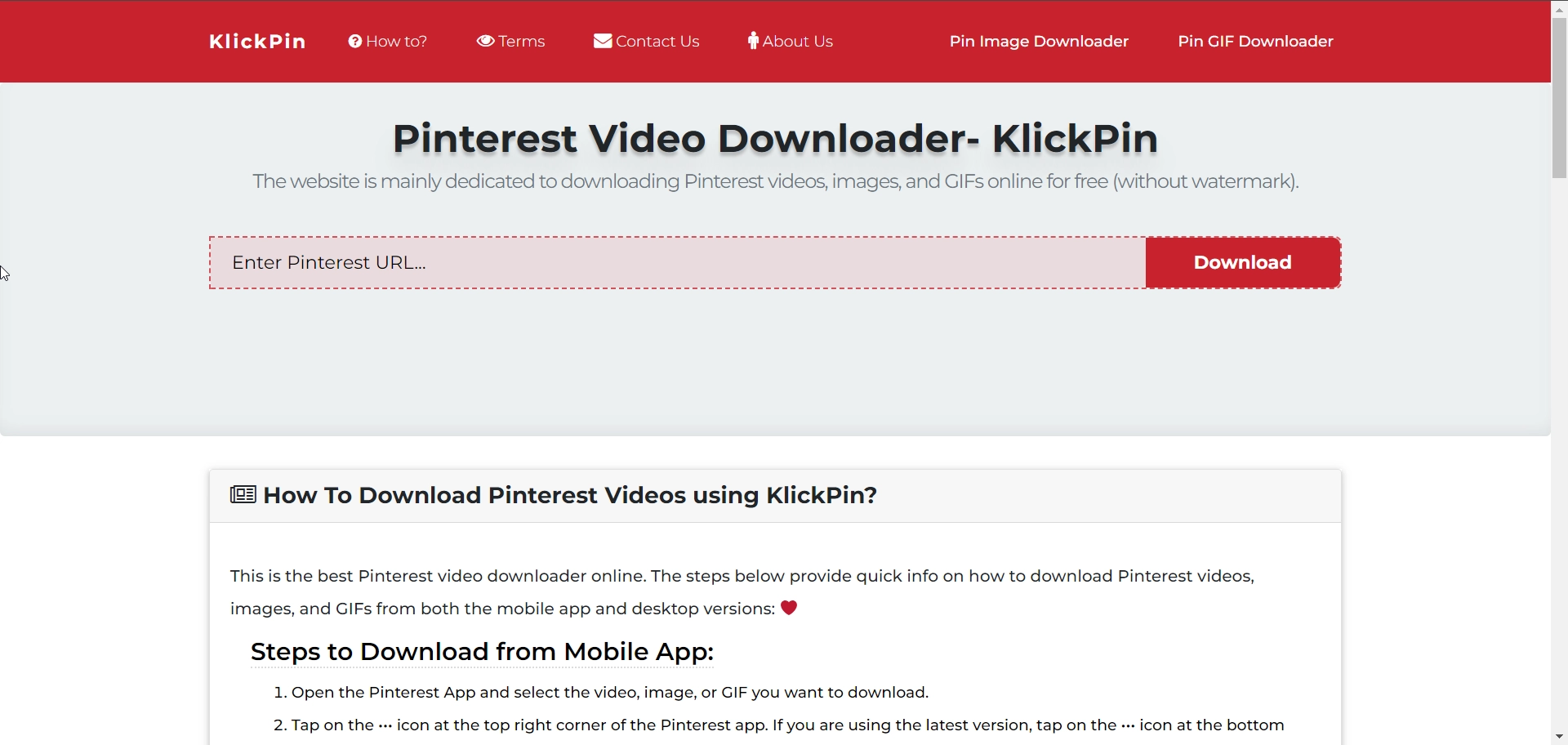 KlickPin product screenshot