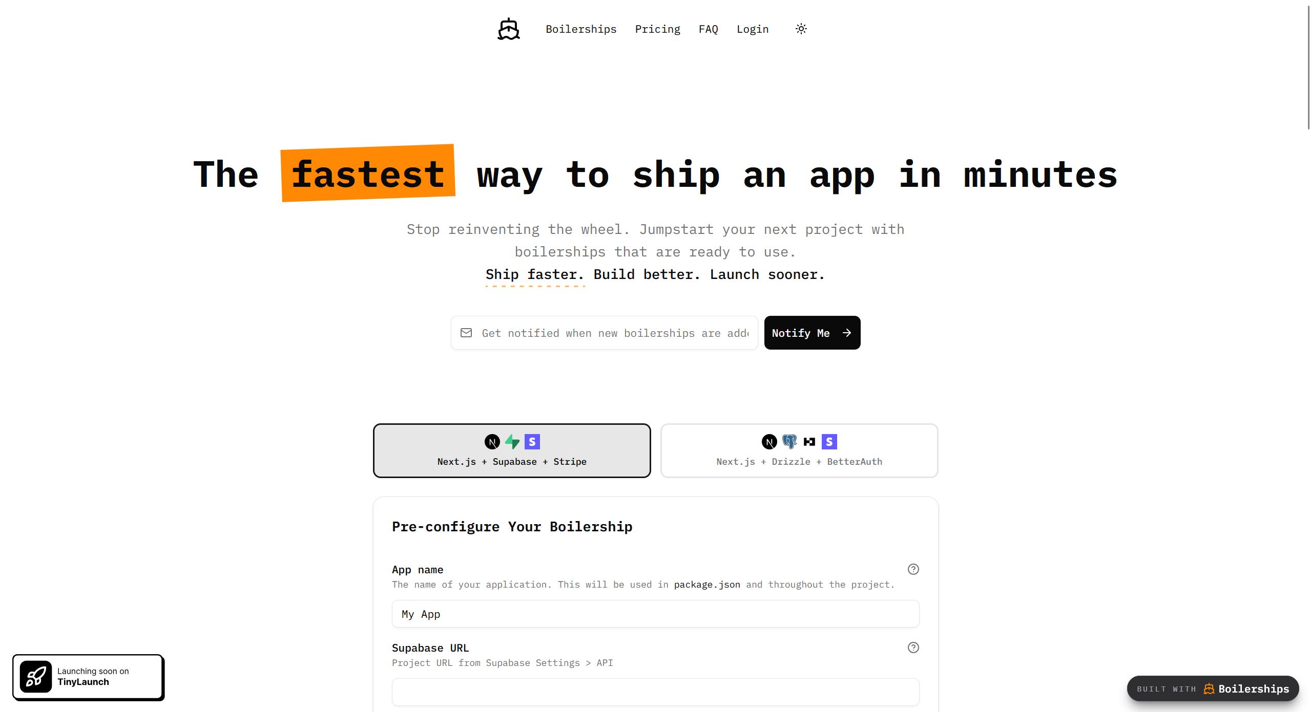 Boilerships product screenshot