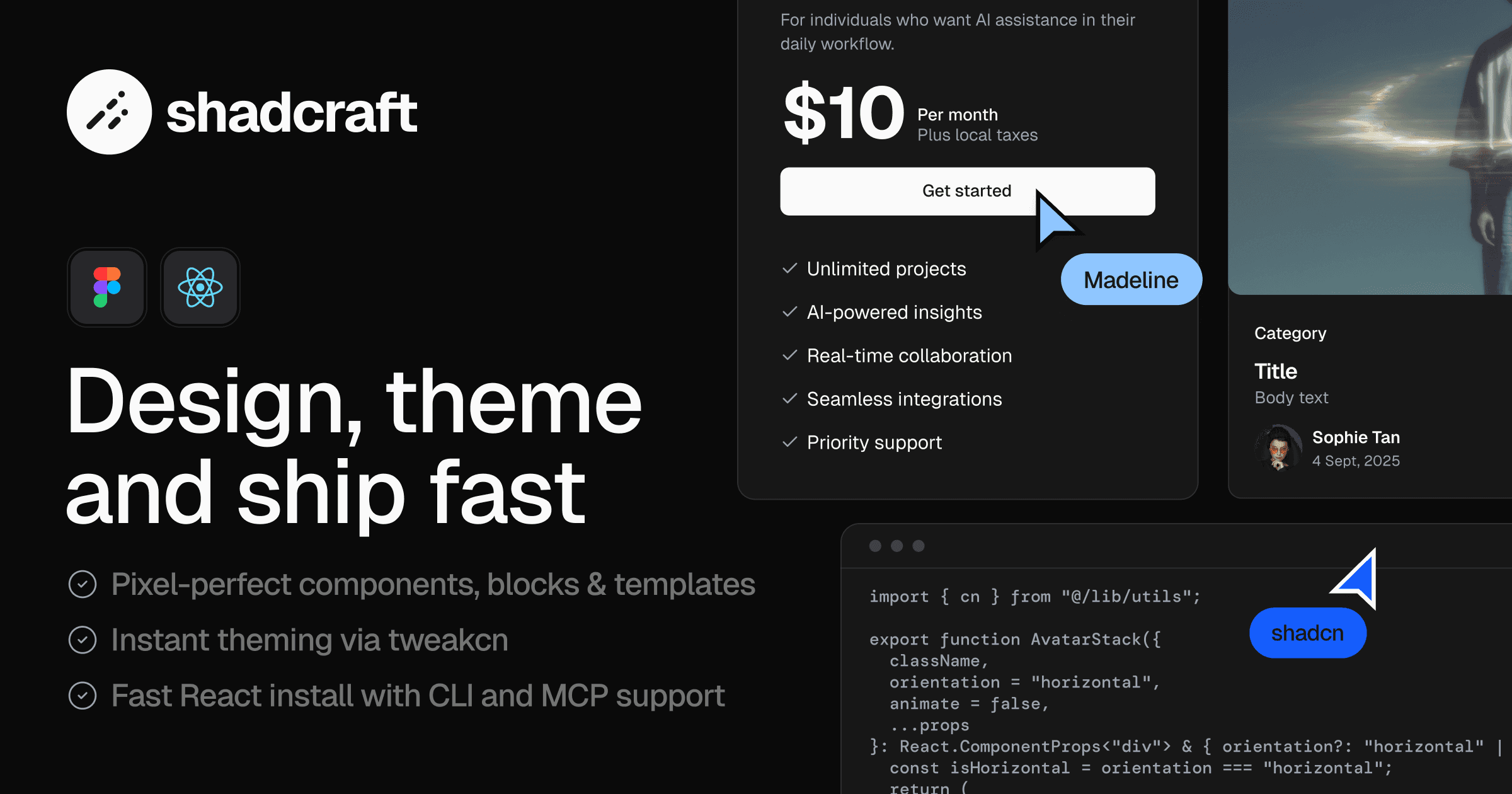 Shadcraft product screenshot