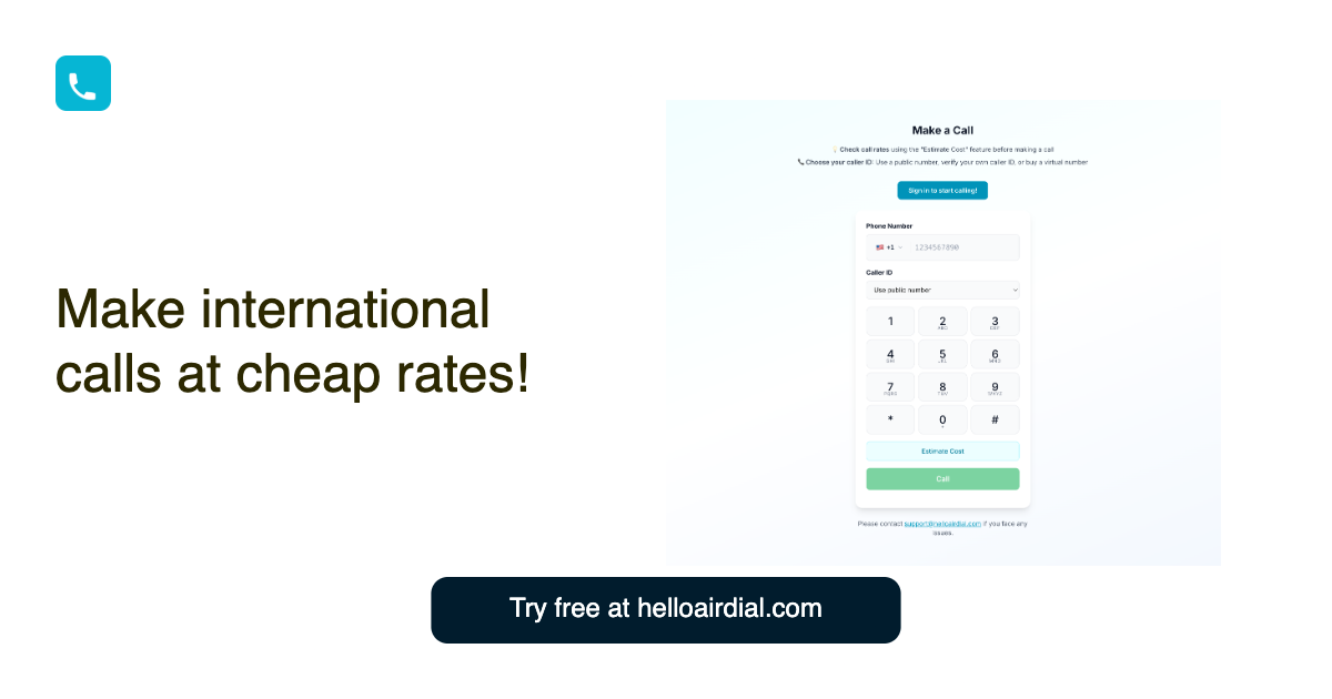 HelloAirDial product screenshot