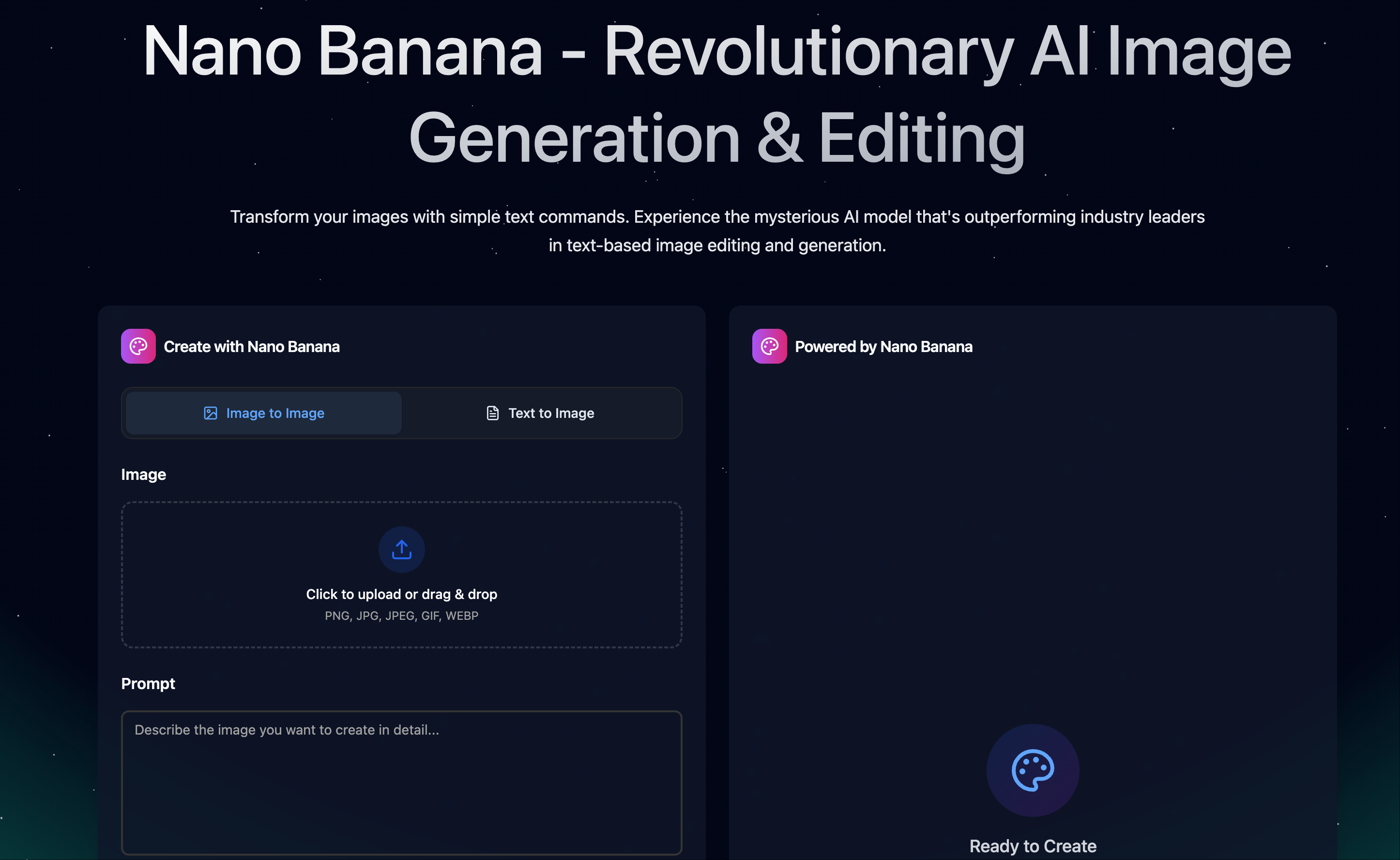Nano Banana product screenshot