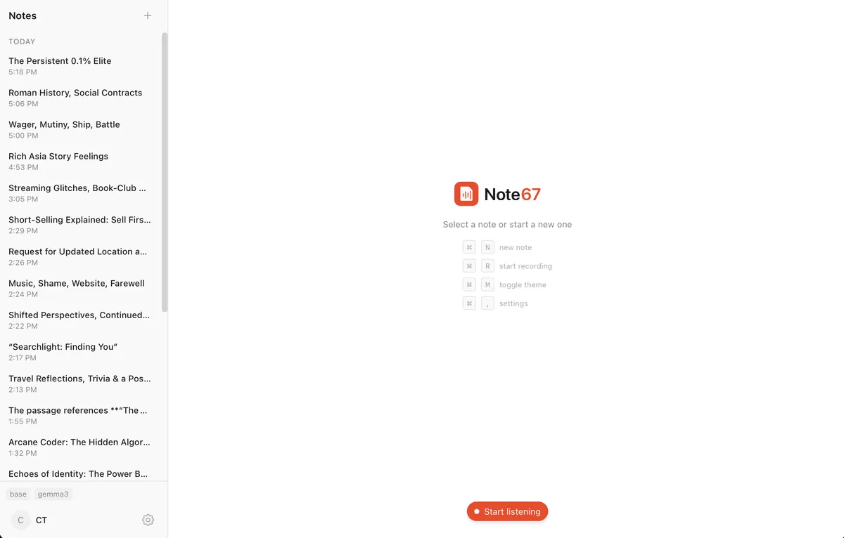 Note67 product screenshot