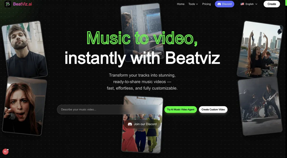 BeatViz AI Music Video Generator product screenshot