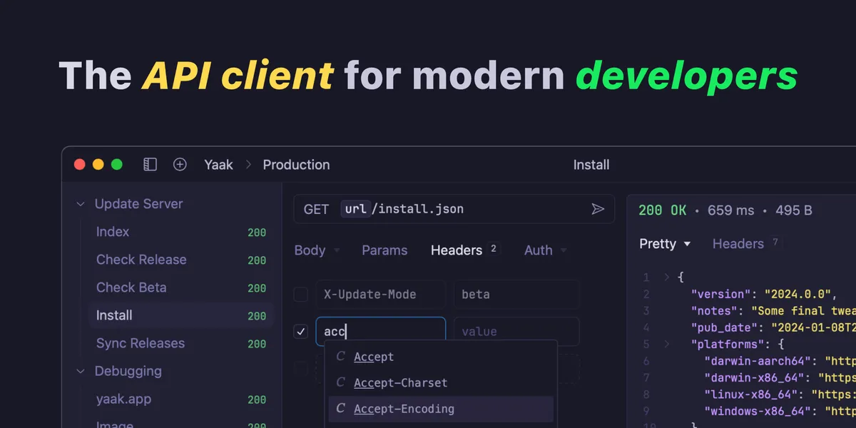 Yaak product screenshot