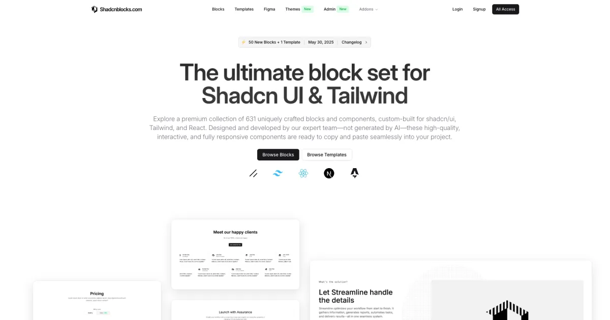 Shadcnblocks product screenshot