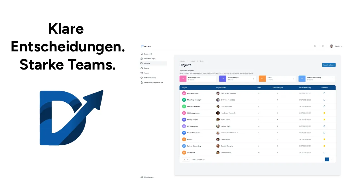 DecTrack product screenshot