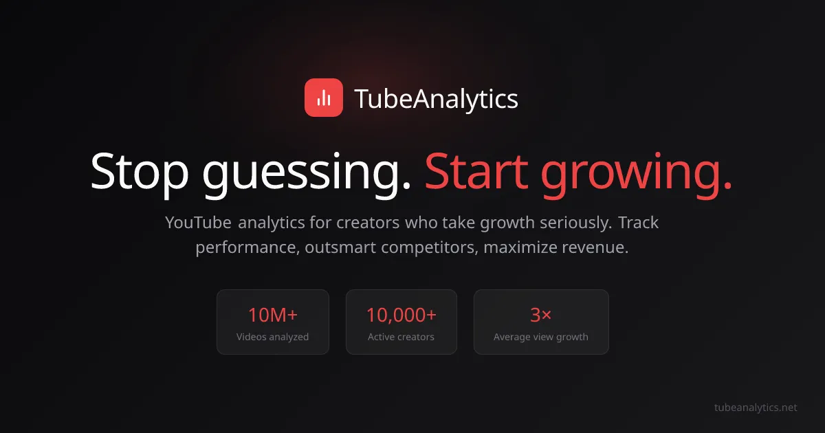 TubeAnalytics product screenshot