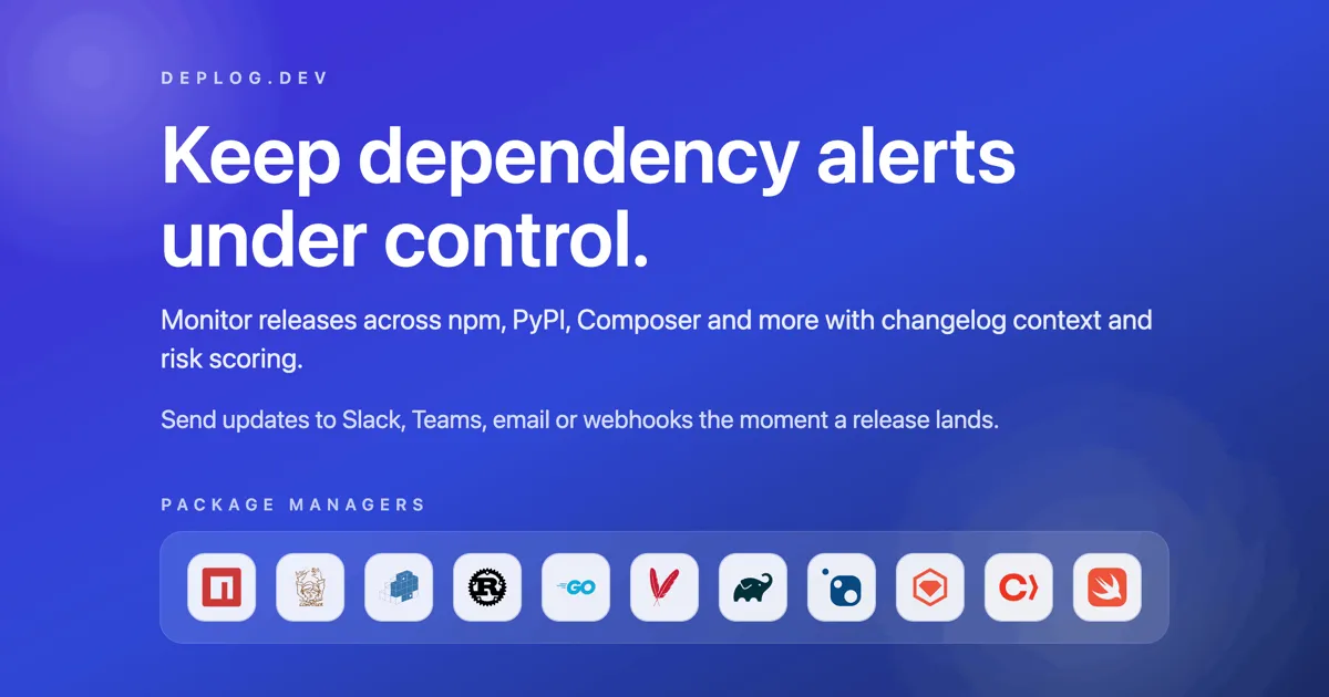 DepLog product screenshot