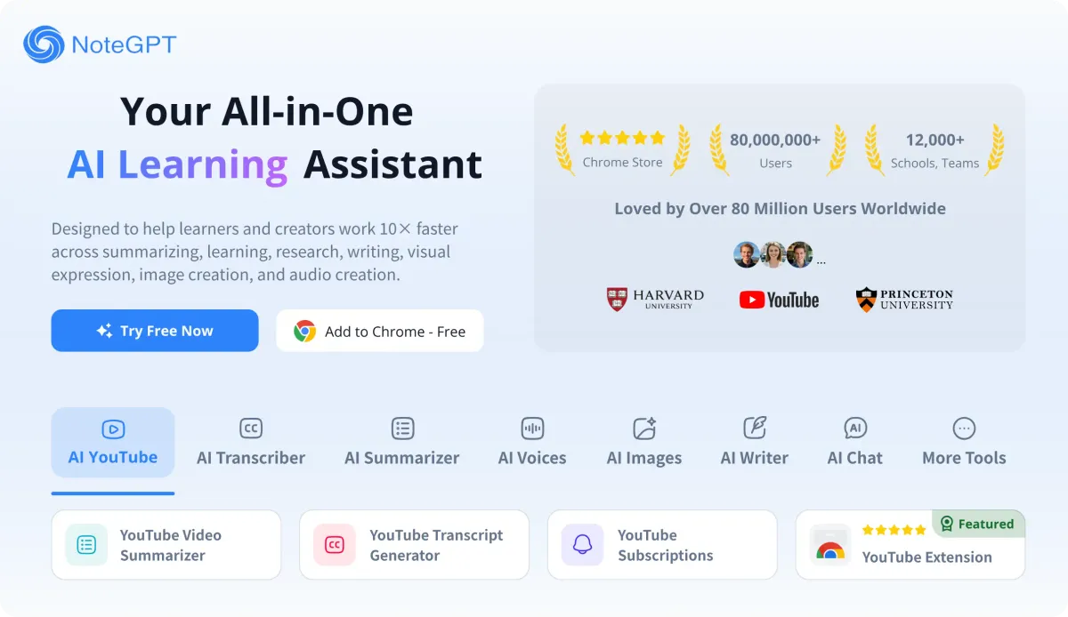 NoteGPT product screenshot