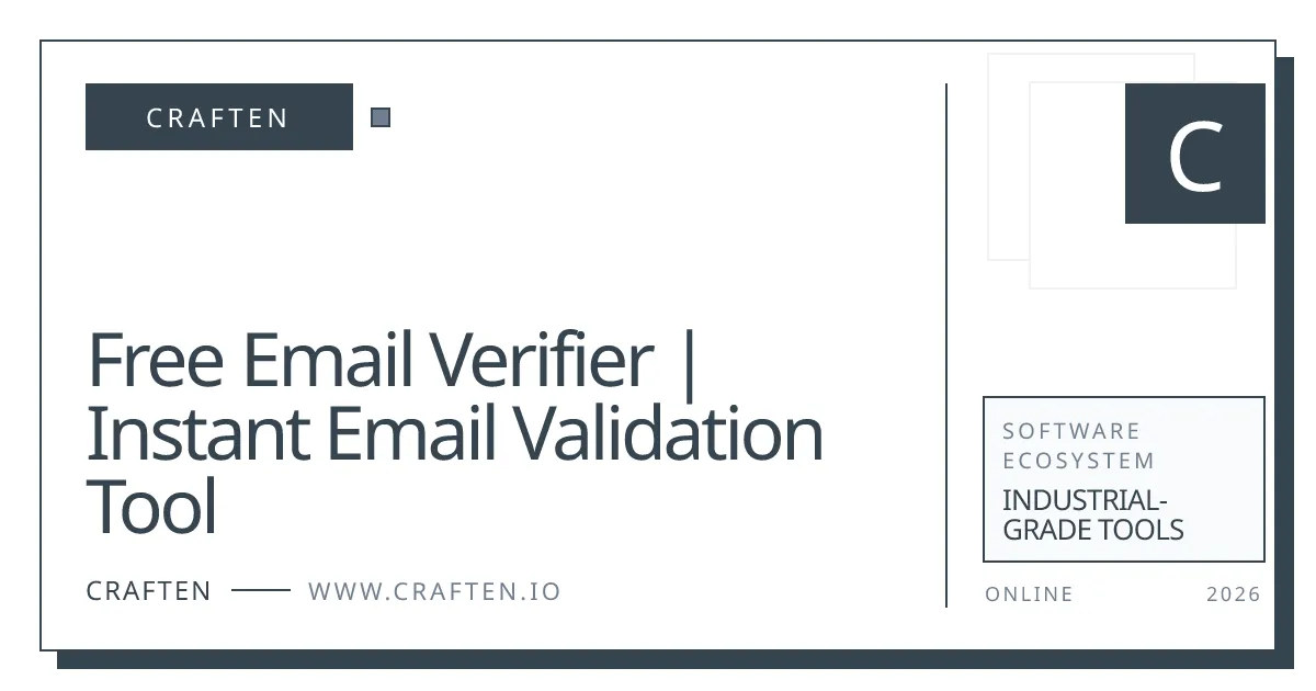 Craften Email Verifier product screenshot