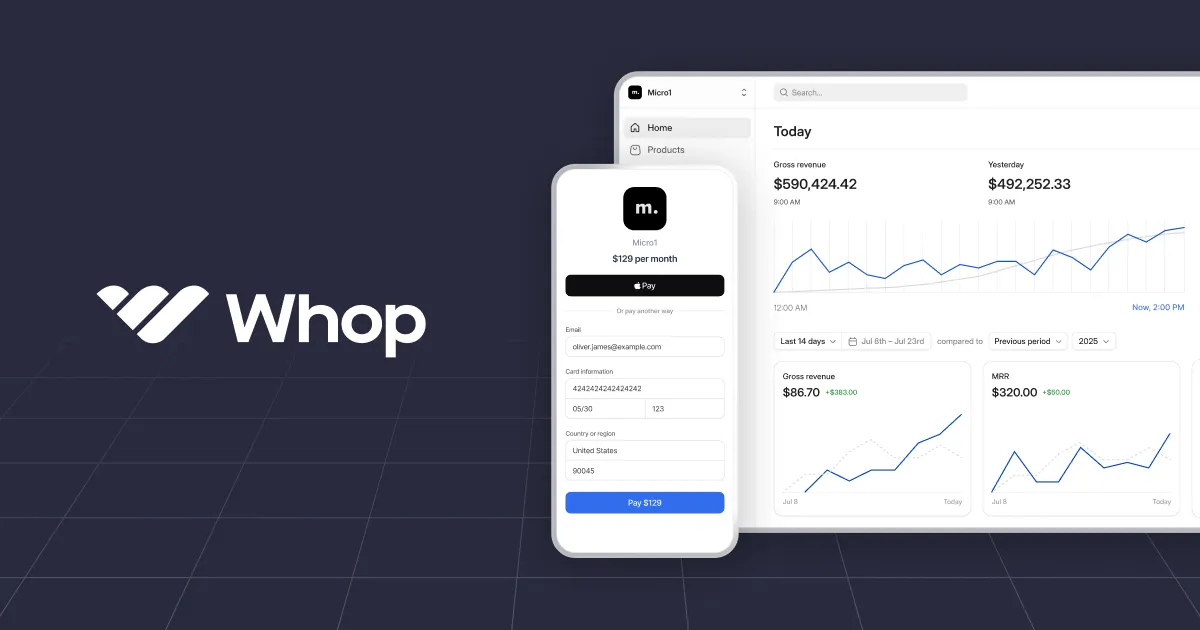 Whop product screenshot