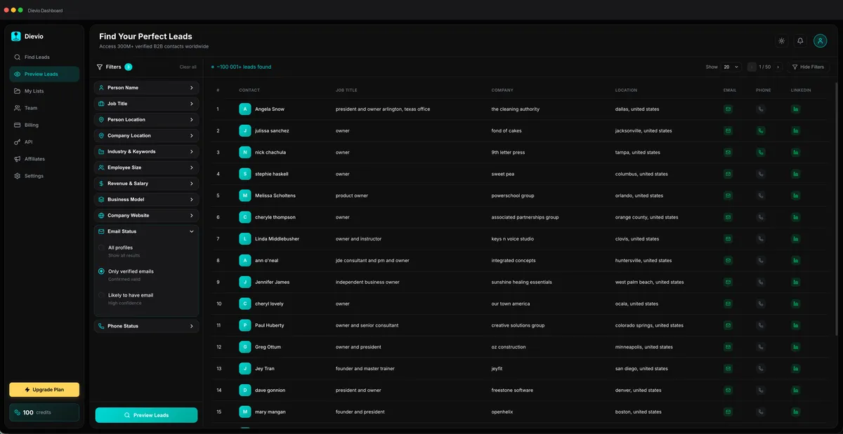 Dievio product screenshot