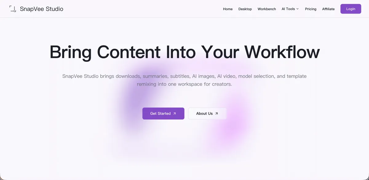 SnapVee Studio product screenshot