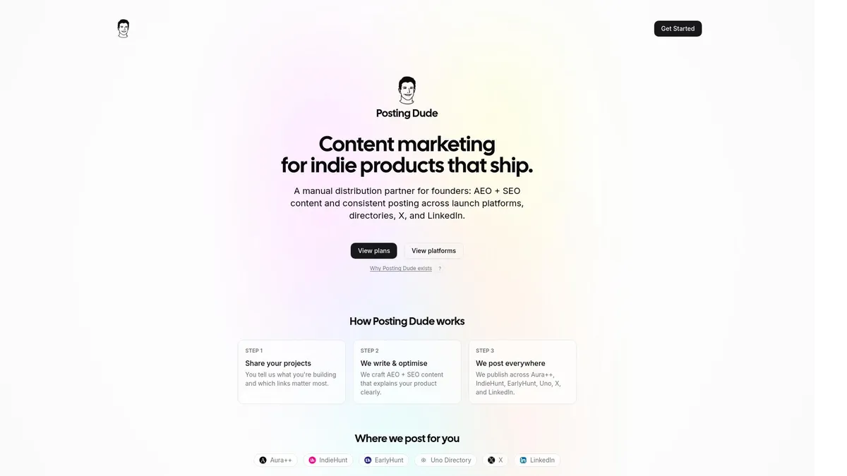 Posting Dude product screenshot