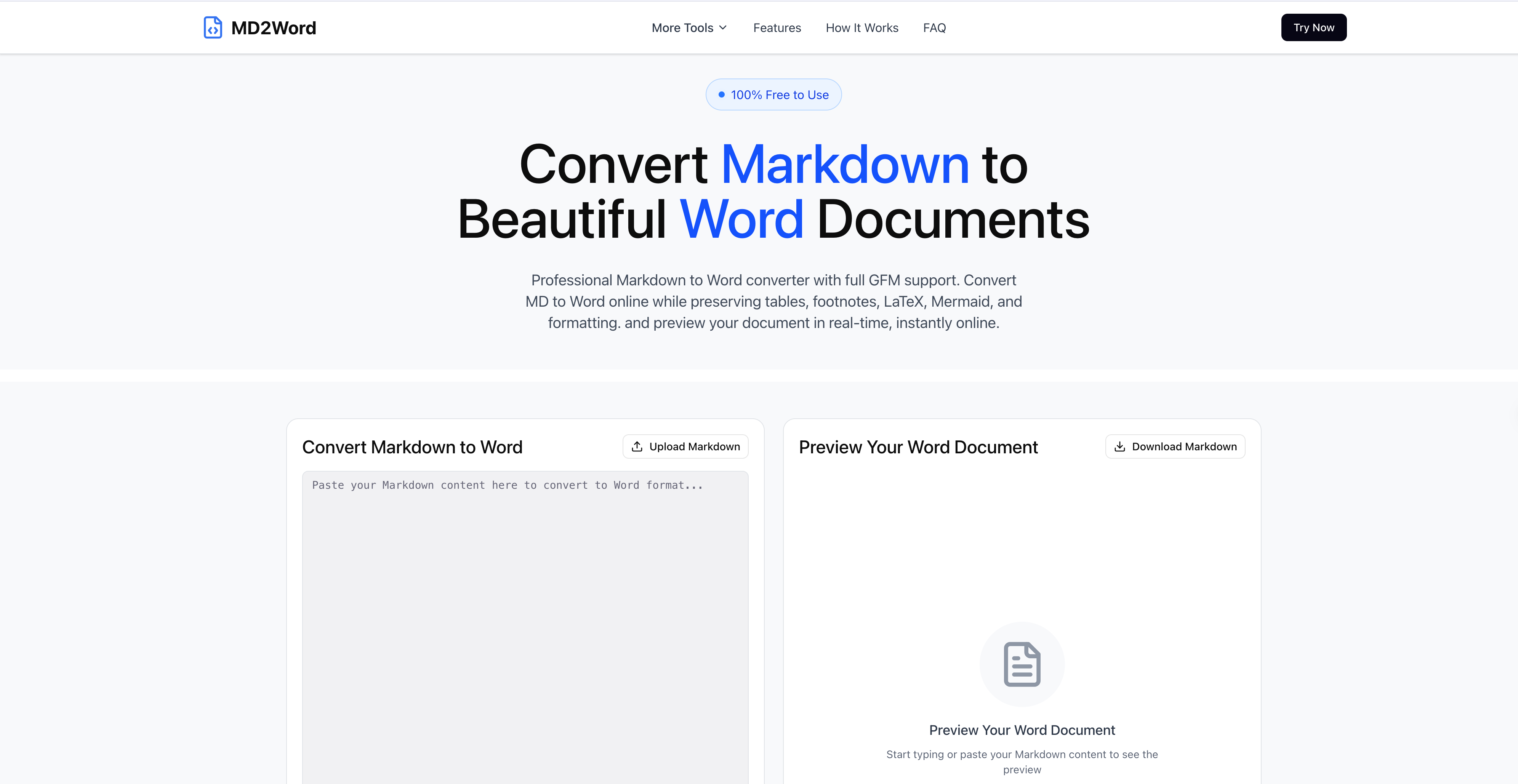 MD2Word product screenshot
