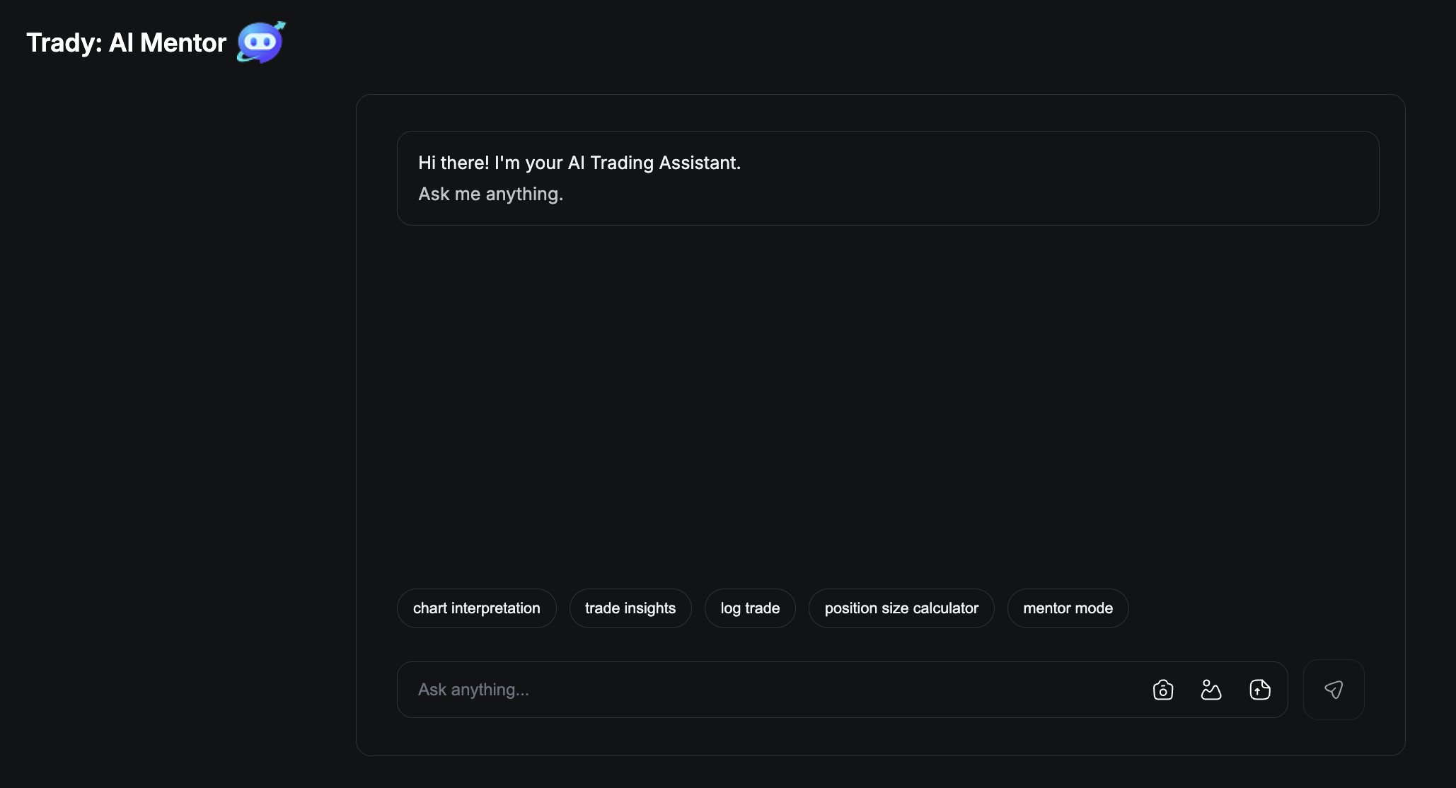 Trady AI product screenshot