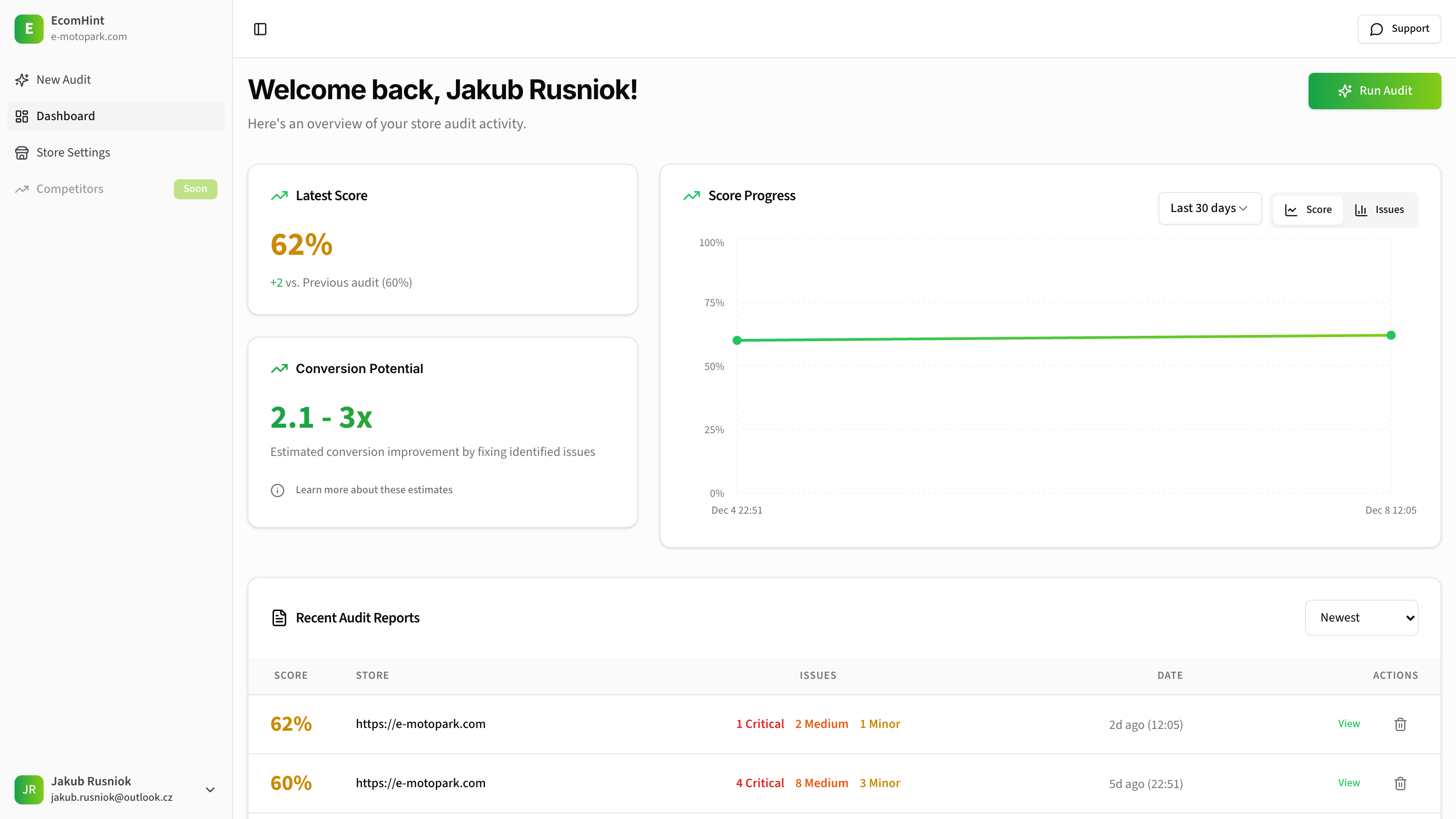 EcomHint product screenshot