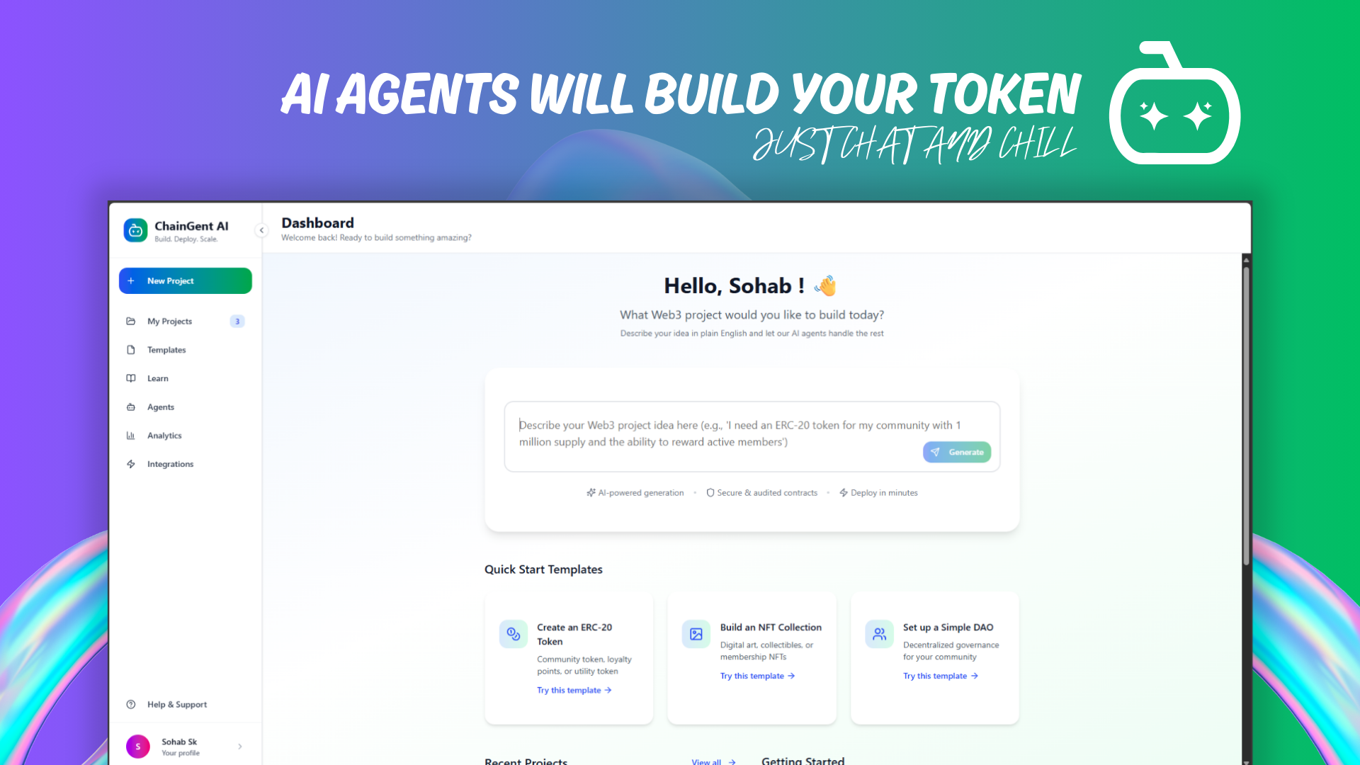 Chaingent AI - Build Tokens with AI Agents - Product Image