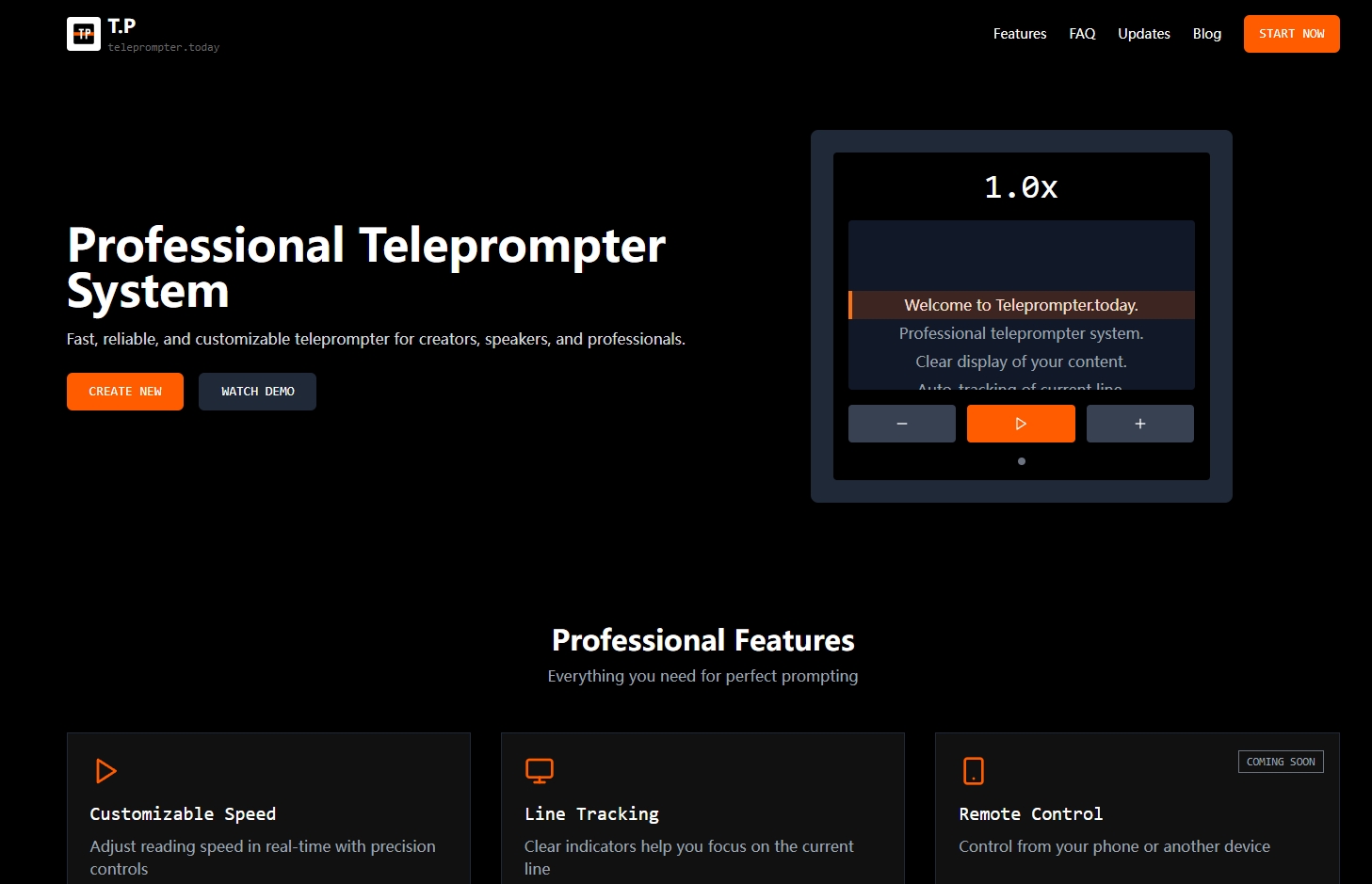 Teleprompter.today product screenshot