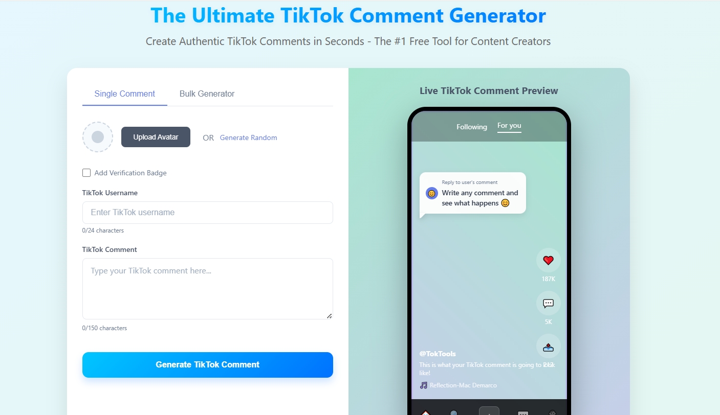 TikTok Comment Generator - Product Image