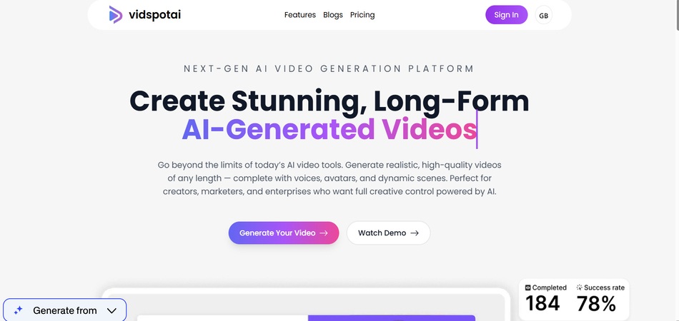 Vid Spot AI product screenshot
