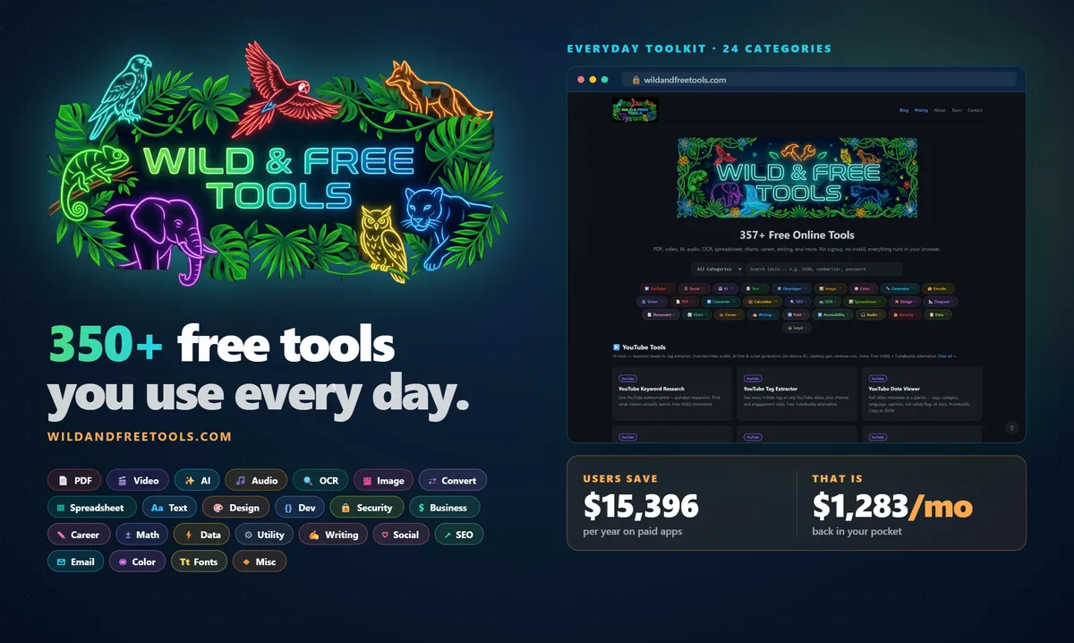 WildandFree Tools product screenshot