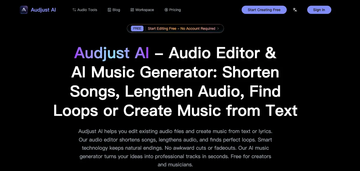 Audjust AI product screenshot