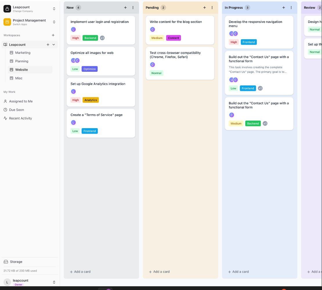 LeapCount product screenshot