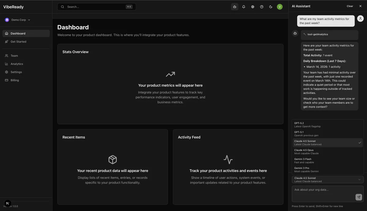 VibeReady product screenshot