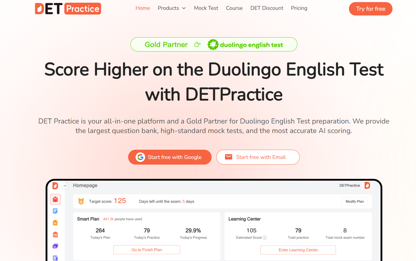 DET Practice product screenshot