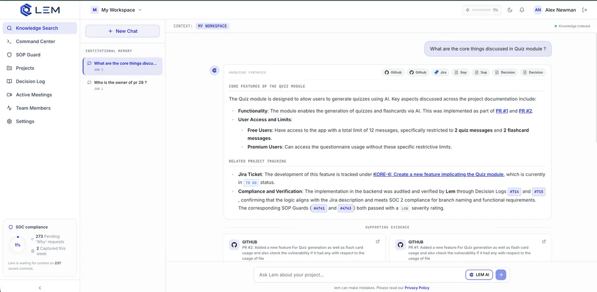 Lem (getlem.ai) product screenshot