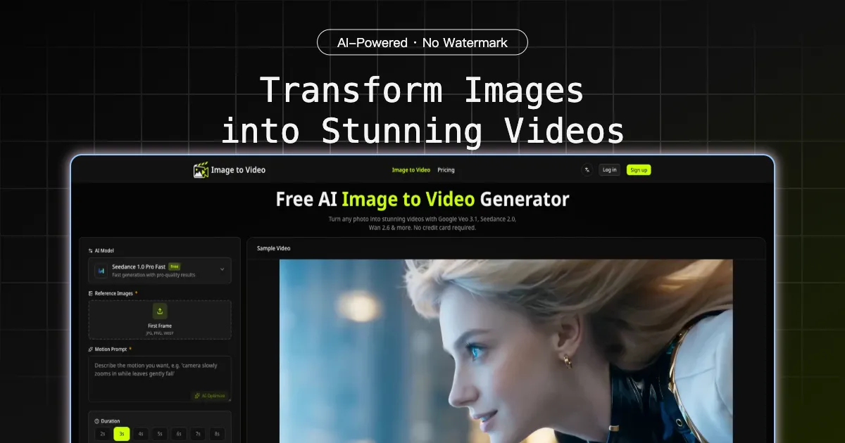 AI Image to Video product screenshot
