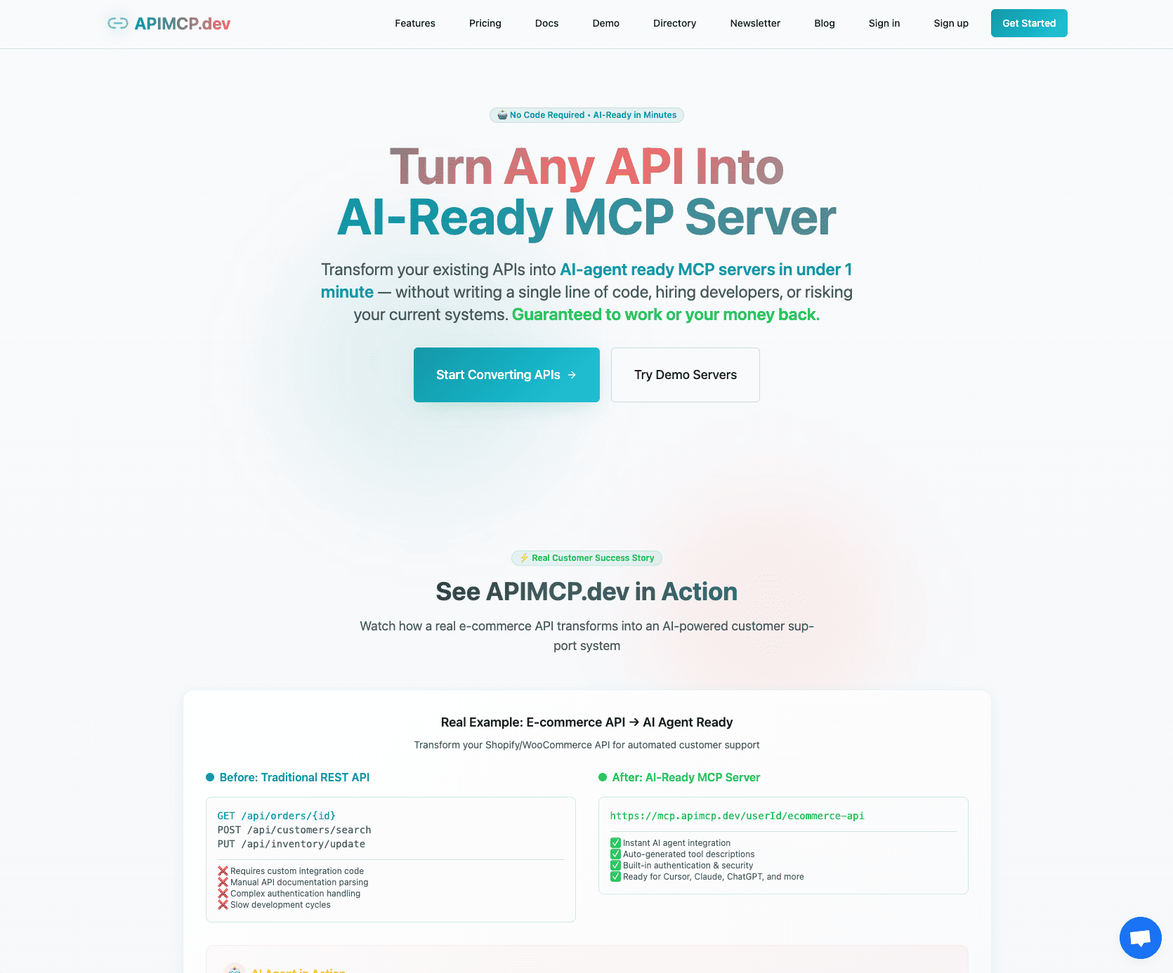APIMCP.dev product screenshot