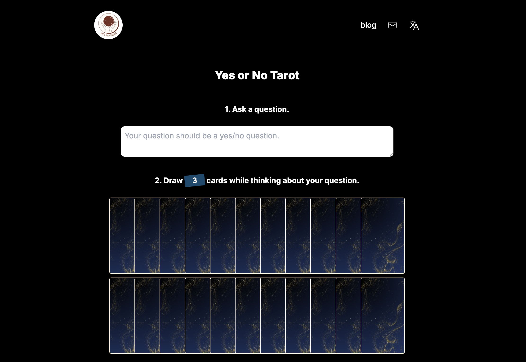 Yes No Tarot product screenshot