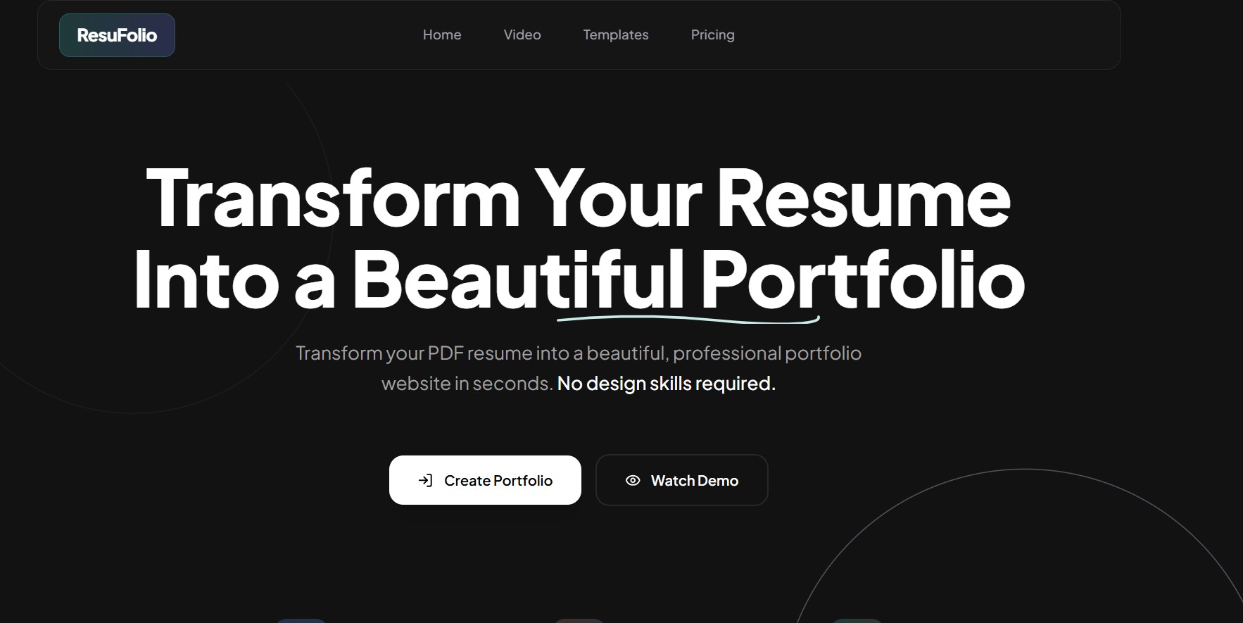 ResuFolio product screenshot
