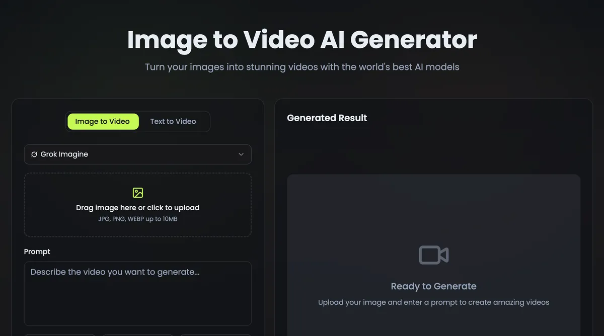 ImageToVideoAI product screenshot